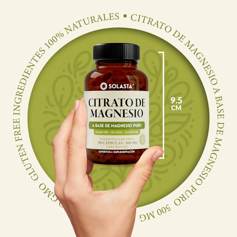 Citrato De Magnesio De 90 Cápsulas | Solasta® Sabor Sin
