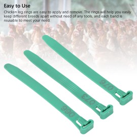 Chicken Leg Rings - Reusable Numbered Identification Bands for Poultry (1-100) - Clip on Tags for Ducks, Chickens, Pigeons, Geese, Gamefowl (Green)