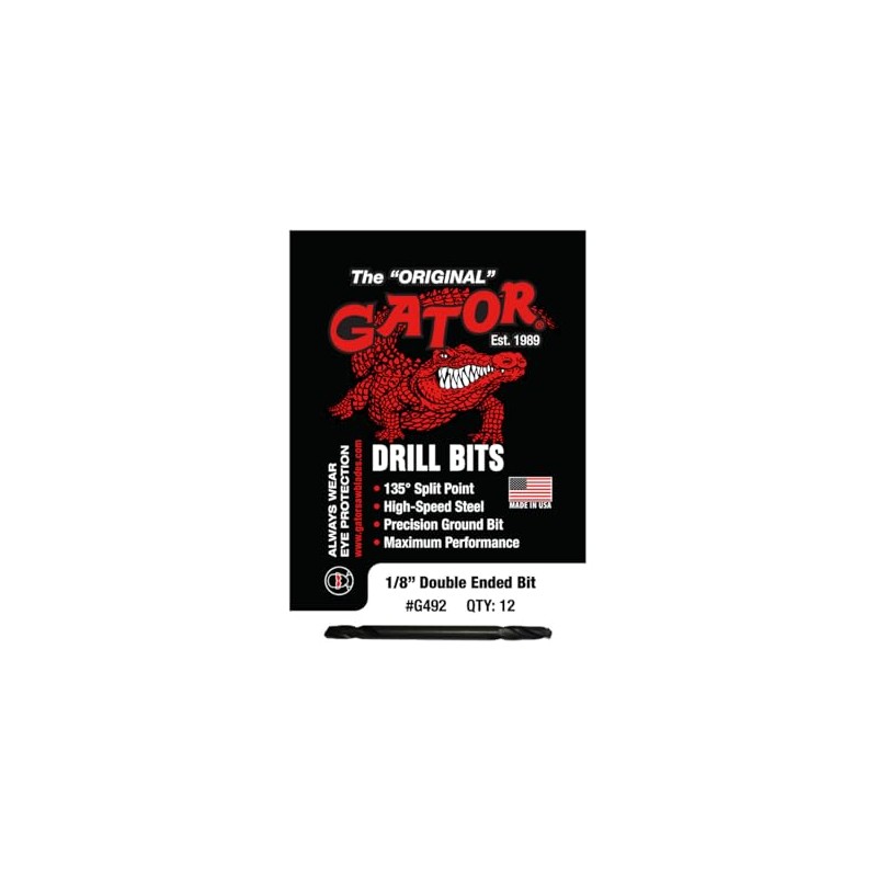 Gator 1/8'' Double End Drill Bit (Pack of 12) (USA