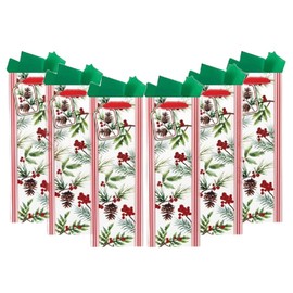 The Gift Wrap Company Wine Bottle Bag (6 Pack), White/Red/Green