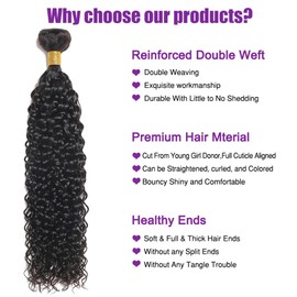 Seekomi Water Wave Human Hair Bundles Brazilian 26 Inch Single Bundles Human Hair 12A 100% Unprocessed Water Wave Bundles Human Hair Wet and Wavy Bundles 100g/Bundle Natural Color