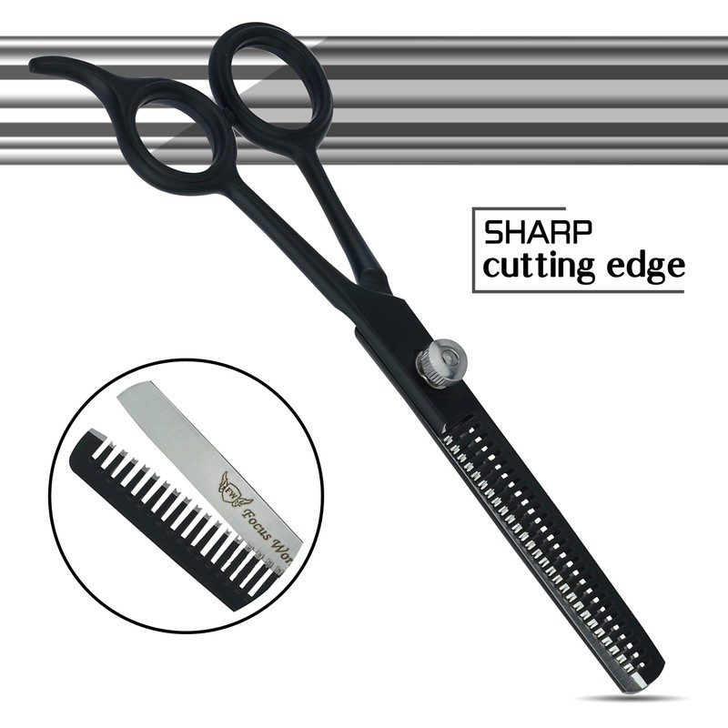 Focus World Uk 6.5" Black Thinning Scissors