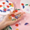 Beadthoven 240pcs Acrylic Resin Flower Leaf Bead Caps Transparent Frosted