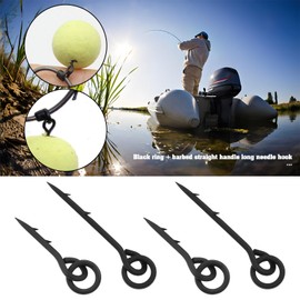 eMagTech Pack of 30 Boilie Spikes with Ring Bait Screw 10 mm/15 mm with Round Connection Loop Swivel Bait Spikes Maggot Spike for Carp Barber Fishing Terminal Tackle Accessories