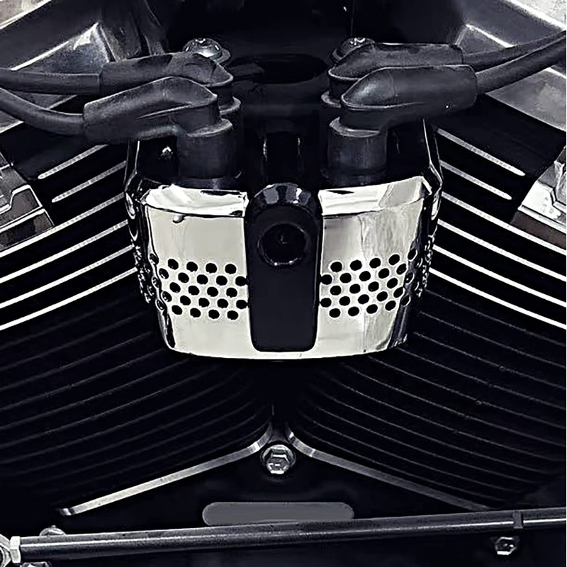 Cubierta de bobina de encendido cromada negra para motocicleta Harley