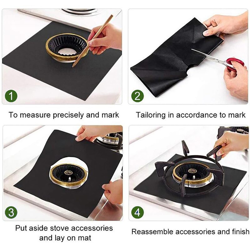 QUINTRA Stove Burner Cover, Double, Reusable, Non-Stick, Heat Resistant, Gas