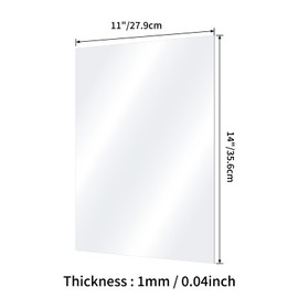 Wtrgas 4 Pack 11x14 inch Plexiglass Sheets, 0.04 inch (1mm) Thick Clear Acrylic Sheets, Transparent Plastic Sheets for Picture Frame Replacement, DIY Display, Painting