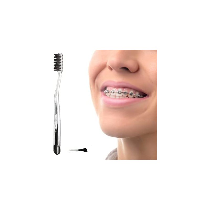 Cepillo de dientes para Ortodoncia NanoOrtho Borgatta con carbón activado,