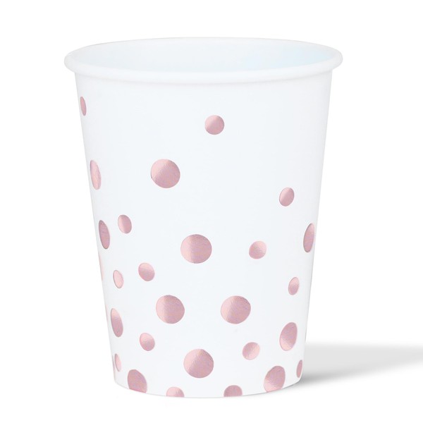 Party Cups Pack of 12 Paper Cups Rose Gold Foil