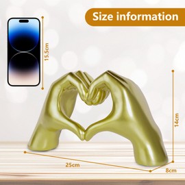 Large Taylor Lover Merch Gold Heart Hands Sculpture Birthday Decorations Gifts Living Room Bedroom Shelf Desk Coffee Table Accessories Statue Bobo Bathroom Home Decor Women Girls Mom(Large)