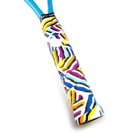 GET A GRIP - Custom Tennis Racket Grip Tape - Anti-Slip/Quick-Drying Tennis Overgrips - Precut Badminton Racket Grip with Finishing Tape - Squash Racket Grip Tapes (Serve & Vibe, 3 Grips)