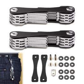 ZDL Compact Bowl Holder, Pack of 2 Compact Key Holder, Key Organiser, Key Organiser, Key Organiser, Key Holder, Key Ring Organiser, Key Case, black