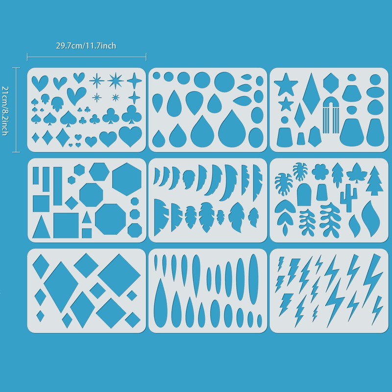 ORIGACH 9 Pcs Reusable Earrings Making Template Leather Earring Templates,