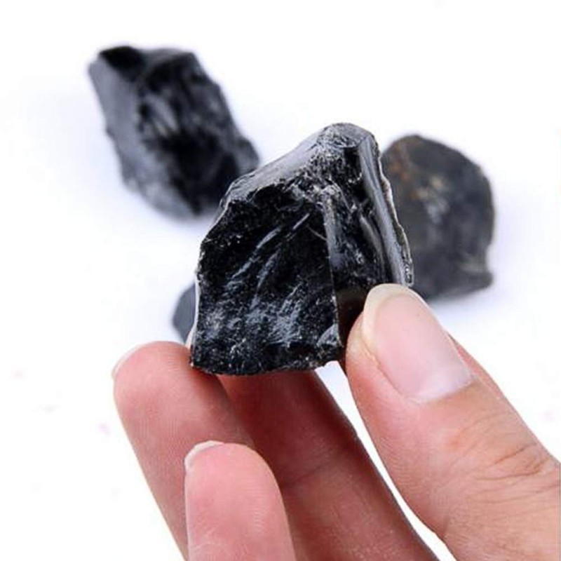juanxian Natural Black Obsidian Stone Small Quartz Stones Crystals as