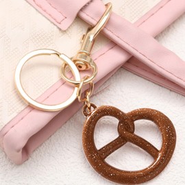 Jueqiba Cherry Bag Charm Purse Charms Keychain,Bag Charms Accessories keychian for Women, Brown2, Medium