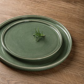 AmorArc Ceramic Dinnerware Sets, Handmade Reactive Glaze Stoneware Plates and Bowls Sets,Highly Chip and Crack Resistant | Dishwasher & Microwave Safe Dishes Set, Service for 4 (12pc)