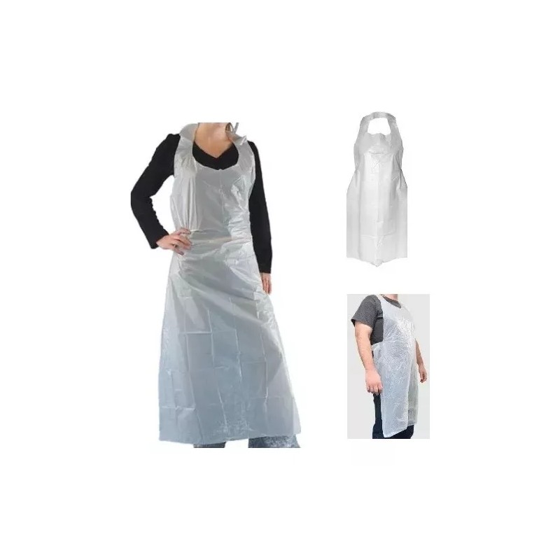 Escoffier 100 Piezas De Mandil Desechable De Polietileno.