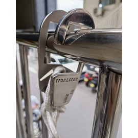 TFORESTER Adjustable Pontoon Boat Square Rail Fender Cleat Fast Fender with One Hand/Clip/Hanger for Bumper, Marine Grade Stainless Steel-Type2