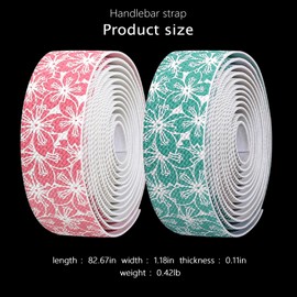 POMFAEE 2PCS Bike Handlebar Tapes, Bicycle Handlebar Tape, Road Bike Handlebar Tape, Cycling Handle Wraps, Comfortable, Durable, Anti-Slip, Sweat-Absorbing Design, WhiteGreen YH