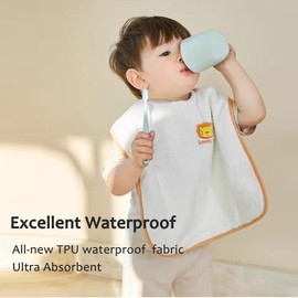 Hwieccogts 6 Pack Baby Bibs for Girls Boys, Full Coverage Toddler Bibs Absorbent, Large Bibs for Toddler 1-6 Years