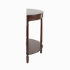 Decor Therapy Simplify Half Round Accent Table, Walnut, 28.25w 11.8d