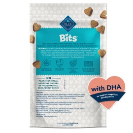 Blue Buffalo Bits Soft Dog Treats for Training, Made with Natural Ingredients & Enhanced with DHA, Turkey Recipe, 4-oz Bag
