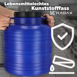 KADAX Plastic barrel, wide neck barrel, HDPE plastic barrel with lid, lid barrel, multifunctional plastic barrel, universal barrel, water barrel (20 L, 1 piece)