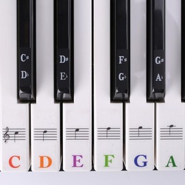 Soarun Piano Keyboard Stickers - Transparent Removable Stickers for 88/61/54/49/37 Key Keyboards, Waterproof and Easy to Clean, Bright and Easy to Read, Suitable for Piano Beginners and Kids.