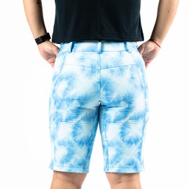 Wild Rye Women’s Kaweah Bike Short, MTB Water-Resistant Bike Shorts, UPF 50, Pockets for Gravel & Mountain Biking - Tie Dye - 4