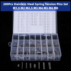 280Pcs Stainless Steel Spring Tension Pins Set Assortment with Box M1.5 M2 M2.5 M3 M4 M5 M6 M8