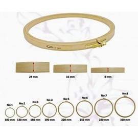 Nurge Premium Quality 24 mm Wood Embroidery Hoop, Cross Stitch Hoop with Gold Plated Adjustable Brass Screw (No:4)