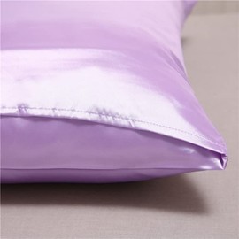 Luxury Silky Satin Pillowcase for Hair and Skin, 2-Pack - Queen Size Pillow Cases - Satin Pillow Covers with Envelope Closure (Queen, Lavender)