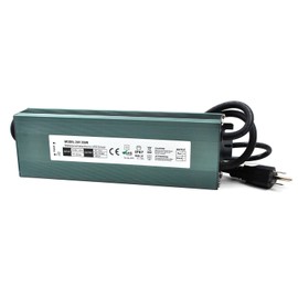 LED Driver 24V 350W Waterproof IP67 Power Supply Transformer, 90-140V AC to 24V DC Low Voltage Output, LED Transformer with 3-Prong Plug Cable for LED Light, Computer Project, Outdoor Light