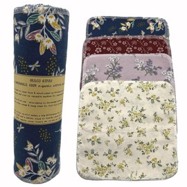 Reusable Paper Towel Rolls 20 Pack,Washable Napkin Cloth Value Set of 4 Colors 20 Pack of Paperless Towel-100% Cotton, Super Soft, Absorbent Made to Last (Floral)