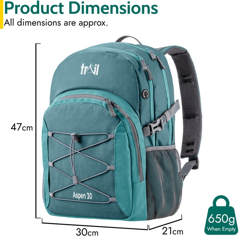 Trail Aspen 30L Day Pack Backpack for School Work Hiking