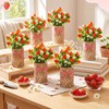 Retrowavy 6 Sets Strawberry Centerpieces for Tables Artificial Strawberry Daisy