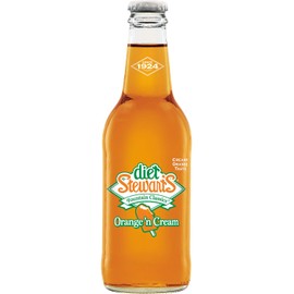 Diet Stewart's Orange 'n Cream Soda, 12 fl oz (12 Glass Bottles)