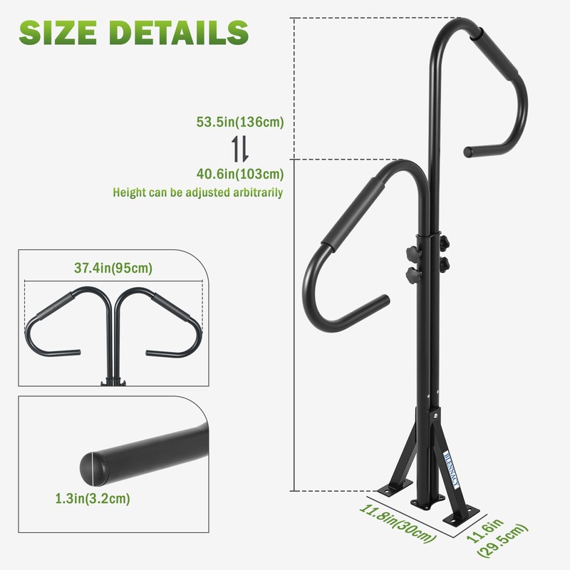Hot Tub Handrail, 360-Degree Rotatable SPA Handrail, 41"-53" Adjustable Height,