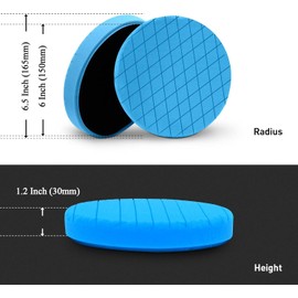 Autolock 6" Buffing Polishing Pads, 6Pcs 6.5inch 165mm Face for 6 Inch Backing Plate Compound Buffing Sponge and Woolen Pads Cutting Polishing Pad Kit for Car Buffer Polisher, Polishing and Waxing