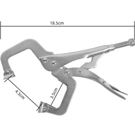 2Pcs C-Camps, 6.5 Inch C-Pliers Locking Plier, Heavy Duty Locking Pliers with Swivel Pads, Welding Mouth Vise Grip Pliers for Woodworking