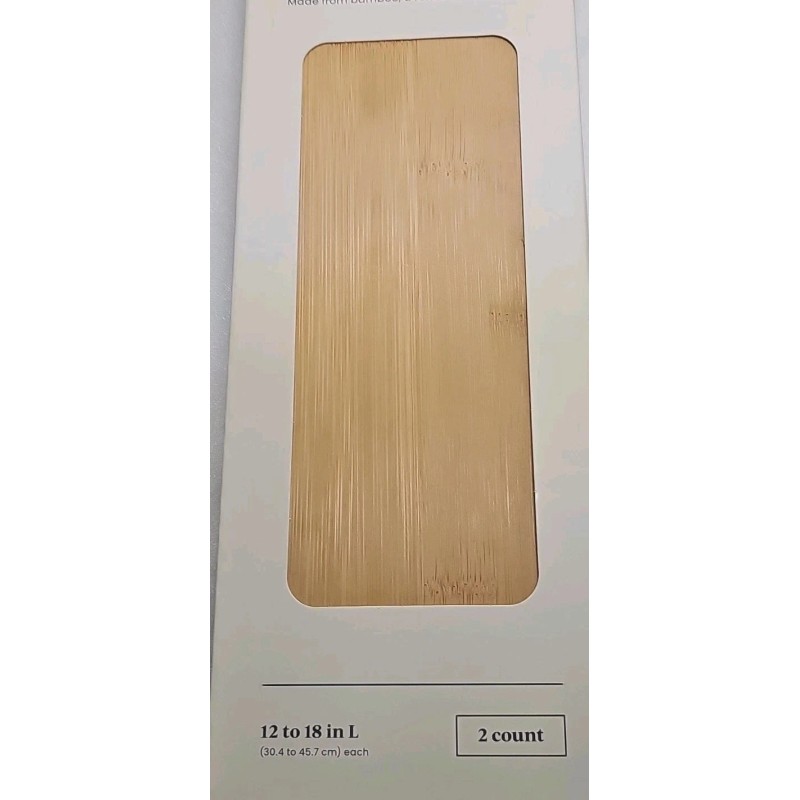 Brightroom Bamboo Expandable Drawer Divider Organizer 12"-18" Lgth 2 Per