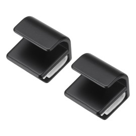 uxcell 2pcs Glass Door Pull Handles, Zinc Alloy Door Clips Pull Handles with Screw Shower Glass Door Knob Handles for 3-5mm Glass Display Cabinet Furniture Cabinet Drawer Black