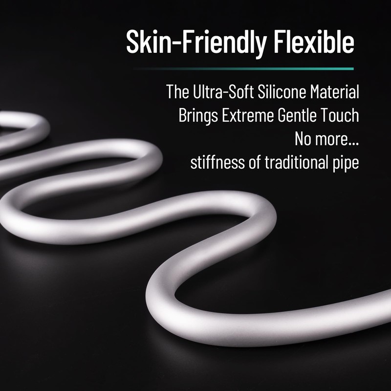 BriskSpring Bidet Hose Replacement, Ultra-Soft Silicone Shower Hose, 47 Inch
