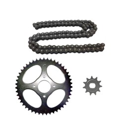 Chain Set 415 Suitable for Hercules Sachs Prima 2 3 4 5 S M4 M5 - Sprocket 47 Teeth, Sprocket 12 Teeth - Includes Chain & Chain Lock - Moped Mokick - Can be Shortened