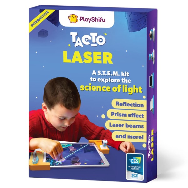 PlayShifu Interactive STEM Toys - Tacto Laser (Kit + App) | Educational Toy Science Kit for Kids | 4 5 6 7 8 Year Old Birthday Gifts | Brain Games & STEM Learning | 200+ Puzzles (Tablet not Included)