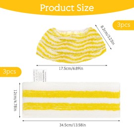 alwaiiz 6 Stück Kärcher Dampfreiniger Zubehör, Dampfreiniger Mikrofaser Ersatztücher Set für Kärcher Dampfreiniger EasyFix SC 2, SC 3, SC 4, SC 5, 3 Bodentücher, 3 Überzüge für Handdüse