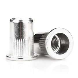 Vmuter 30 Pcs 3/8"-16 Rivet Nut, 304 Stainless Steel Flat Head Rivnut Threaded Insert Nutsert