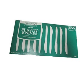 Daily Chef Heavyweight Plastic Knives, White, 600 Count