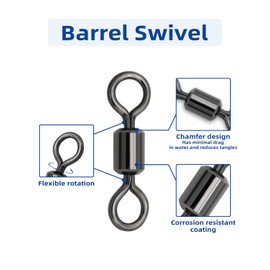 BLUEWING High Strength Fishing Swivels Barrel Rolling Bearing Snap Connector for Saltwater Freshwater Fishing, 50pcs,157lbs