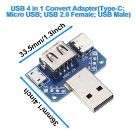 YOUMILE 10Pcs DIY Male Connector/MINI MICRO USB to DIP Adapter 2.54mm 5pin Female Connector B Type USB2.0 Female PCB Converter USB 3.0 (8 Kind)